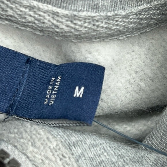 Nautica 1/4 Zip Pullover Sweater Mens M Windowpane Plaid Gray Blue Preppy NEW - Picture 10 of 10